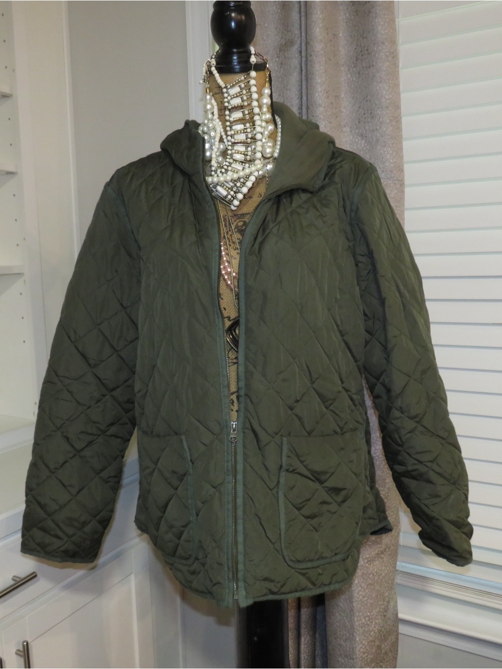 Old Navy Quilted Hooded Puffer Jacket - Olive